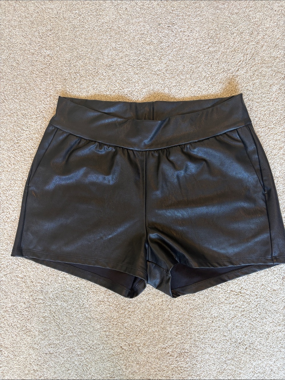 Commando Black High-Waist Faux Leather Shorts